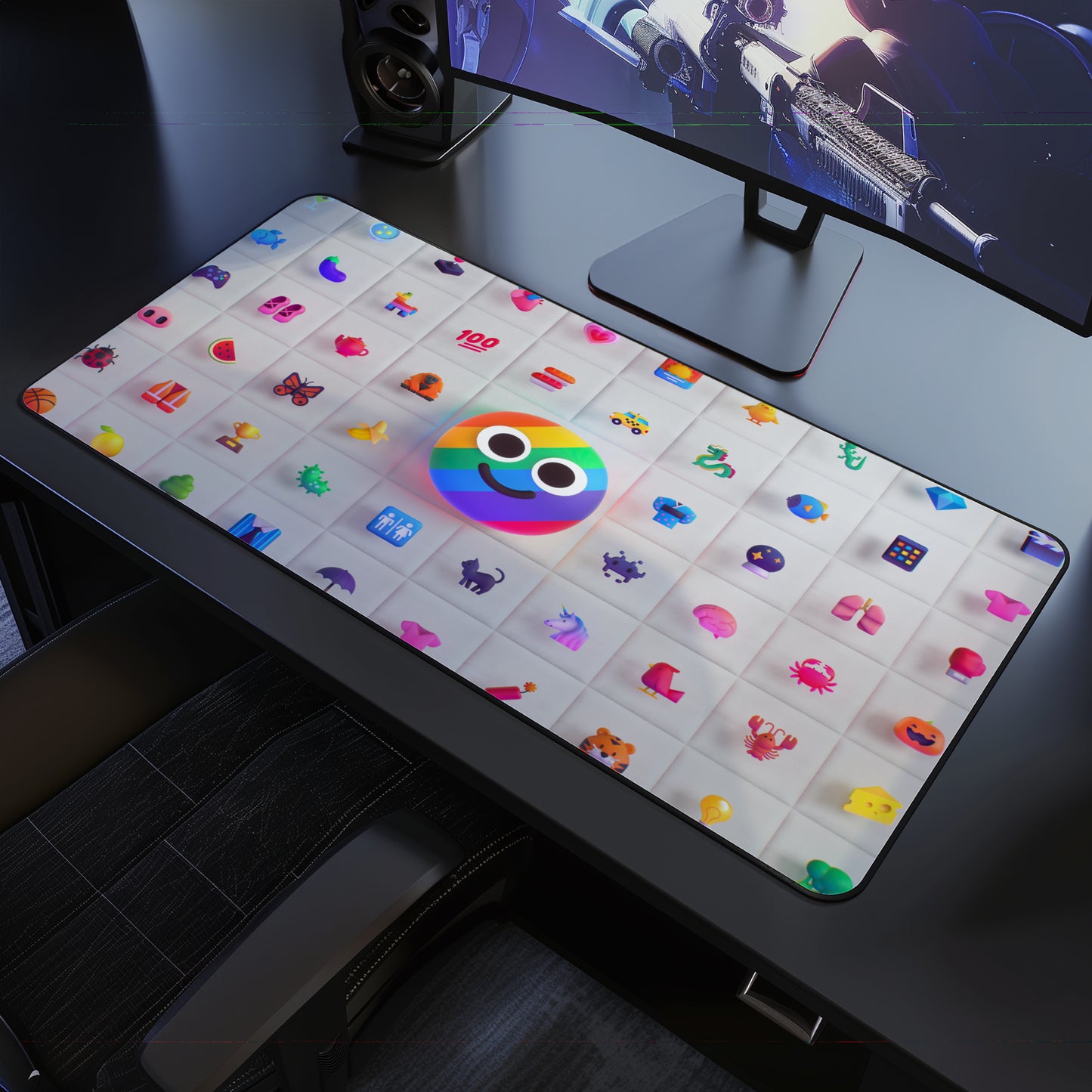Abstract Emojis Desk Mat