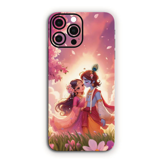Eternal Love: Krishna & Radha Mobile Skin with Blossoms Mobile Skin