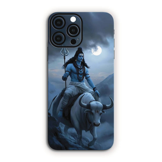 Mahadev with Nandi Mobile Skin – Moonlit Mountains Design