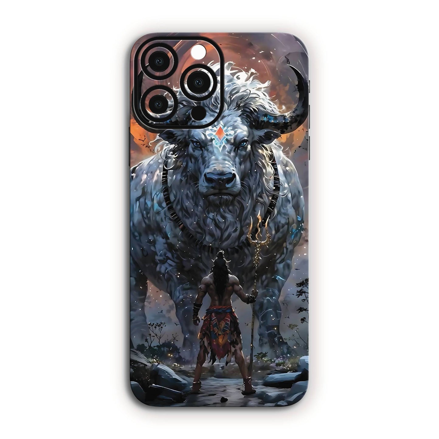 Mahadev & Nandi Cosmic Power Mobile Skin – Blue Glow