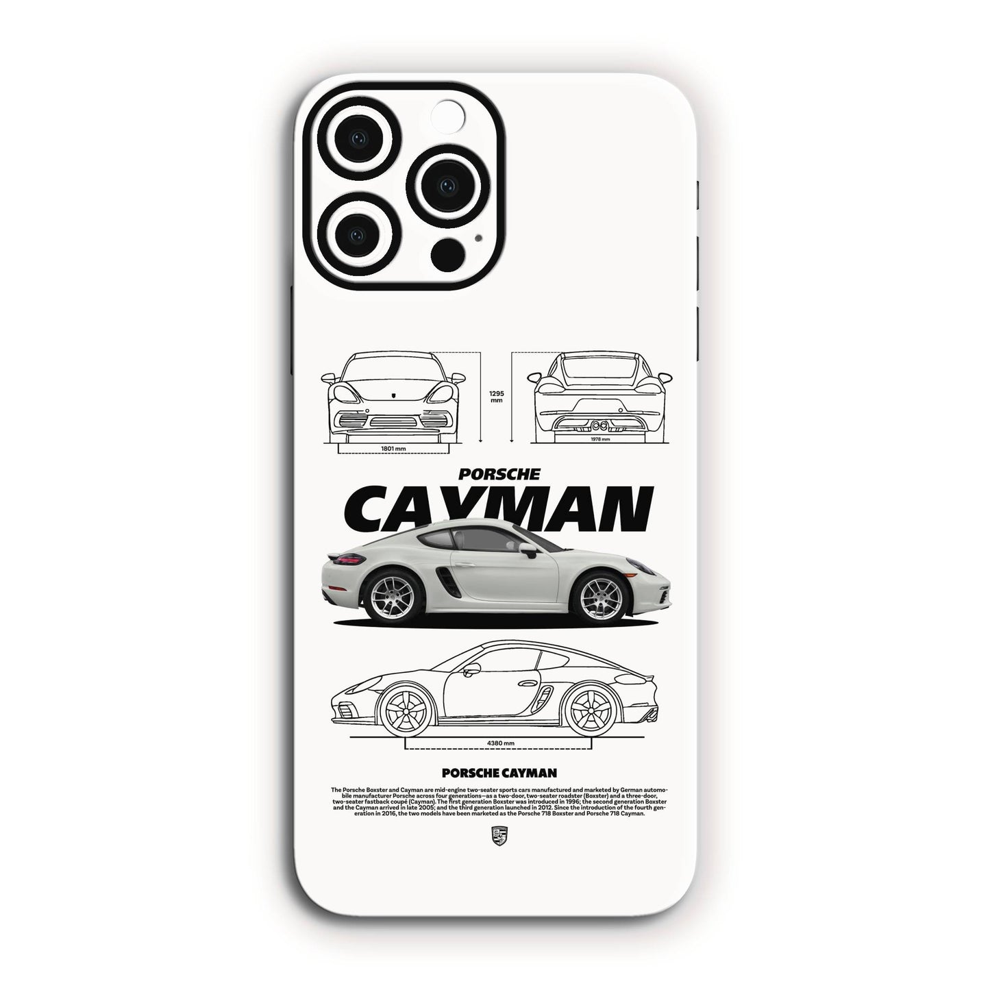 Porsche Cayman White Mobile Skin