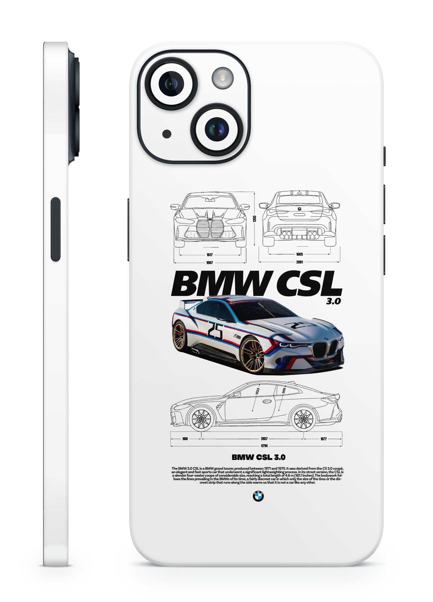 BMW CSL 3.0 White Mobile Skin