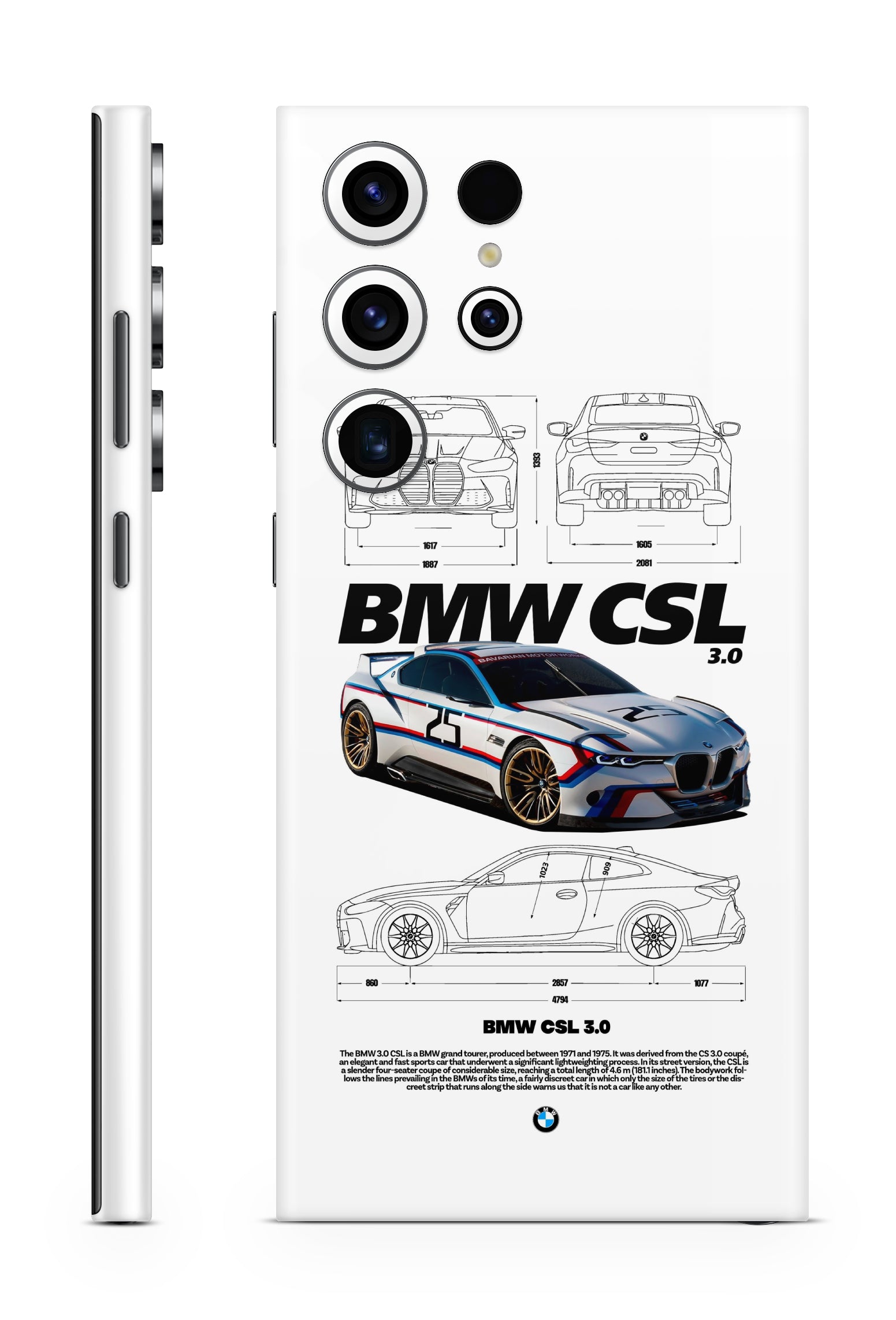 BMW CSL 3.0 White Mobile Skin