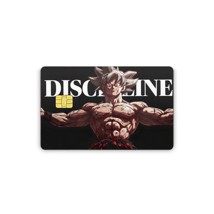 Card with a muscular character and 'Discipline' text on a black background