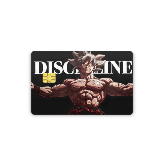 Card with a muscular character and 'Discipline' text on a black background