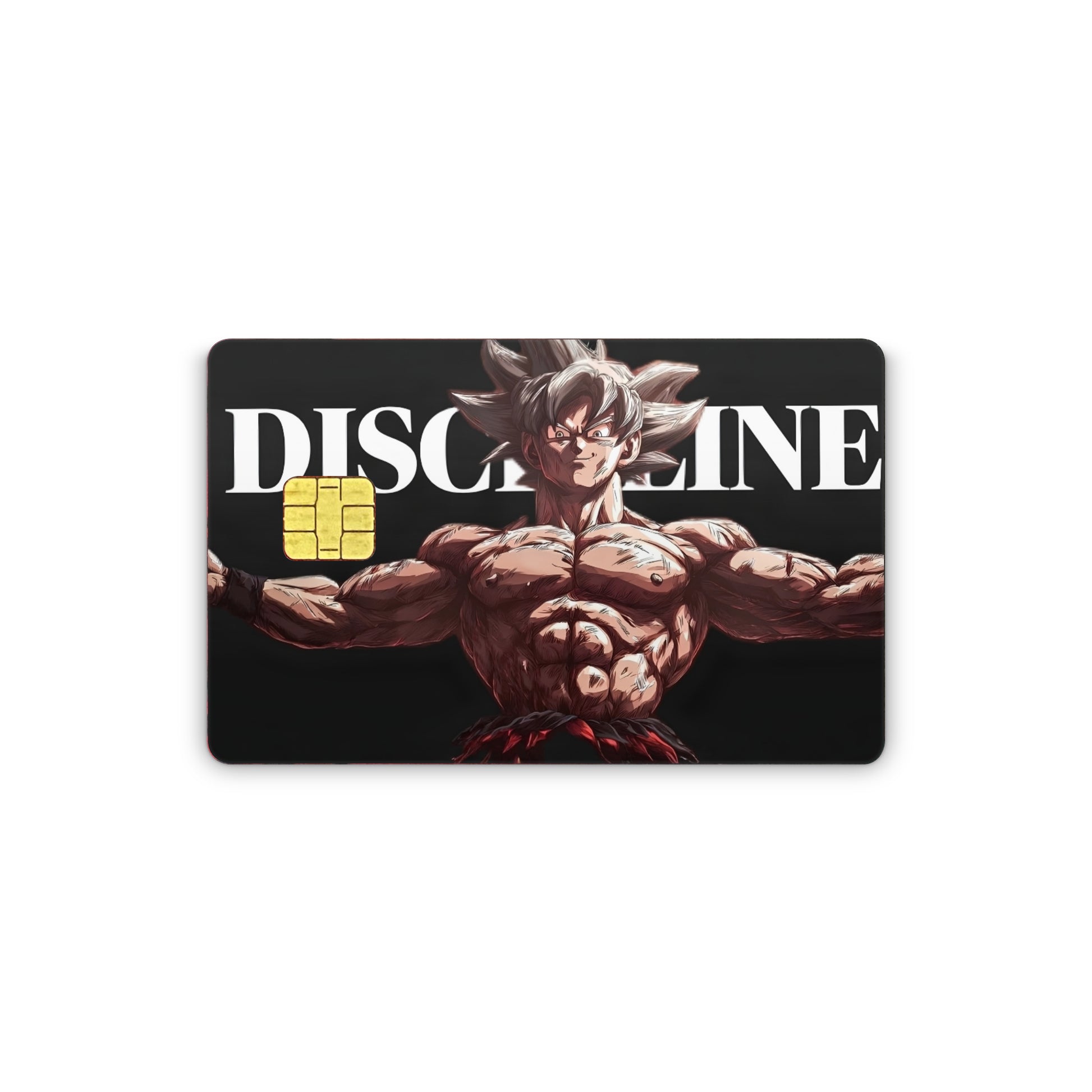 Card with a muscular character and 'Discipline' text on a white background