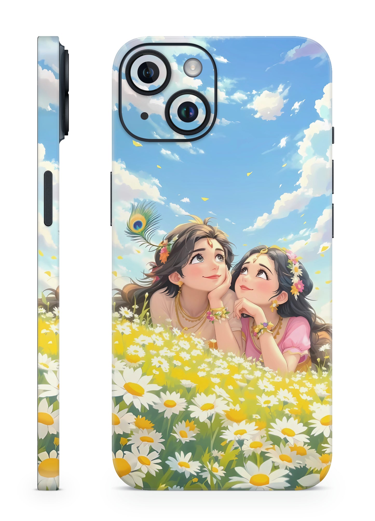 Krishna & Radha in Daisy Field Mobile Skin – Pure Love Edition