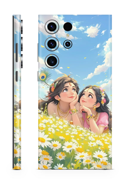 Krishna & Radha in Daisy Field Mobile Skin – Pure Love Edition