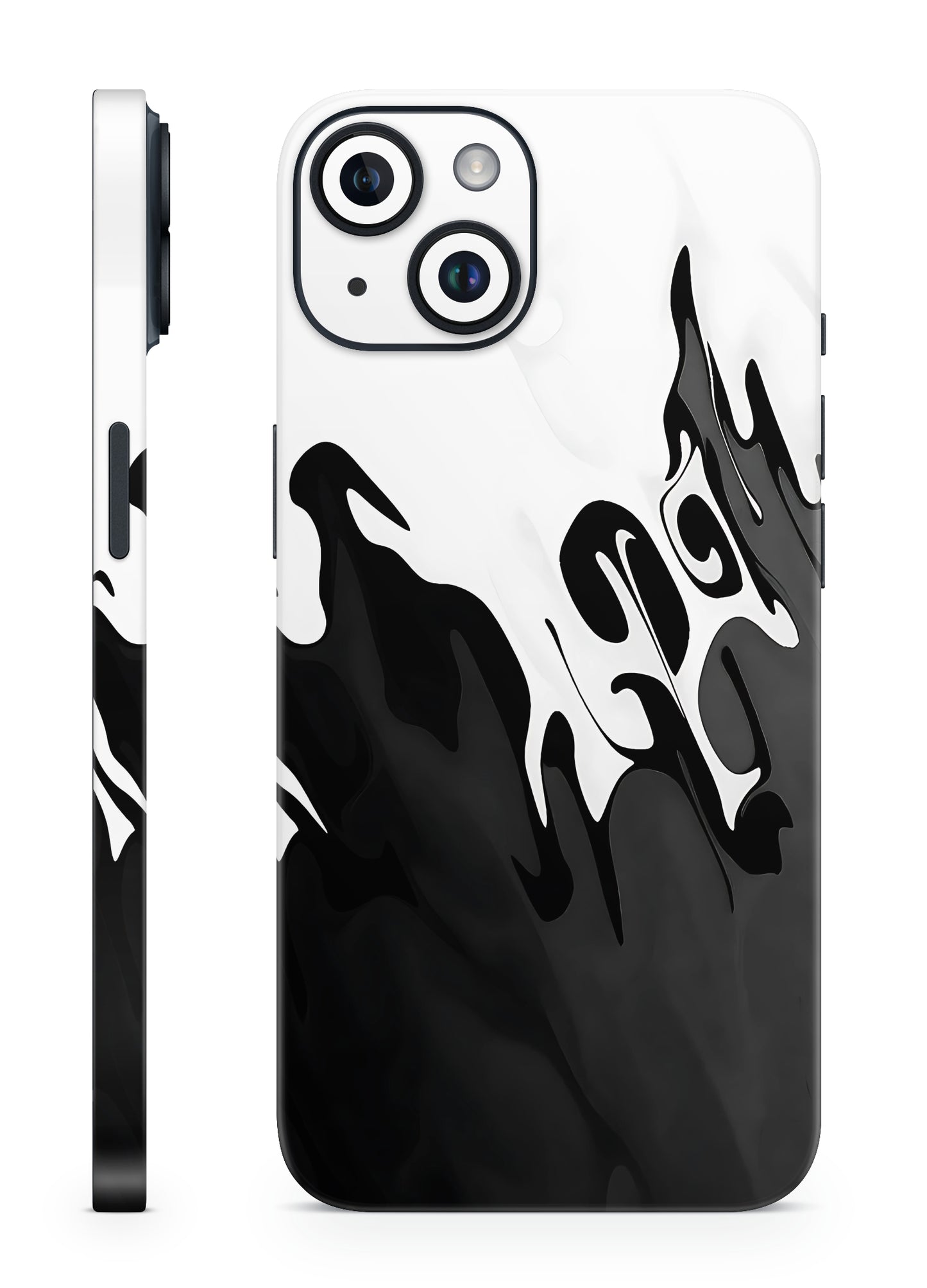 Liquid Waves Minimalist Designer Black & White Mobile Skin