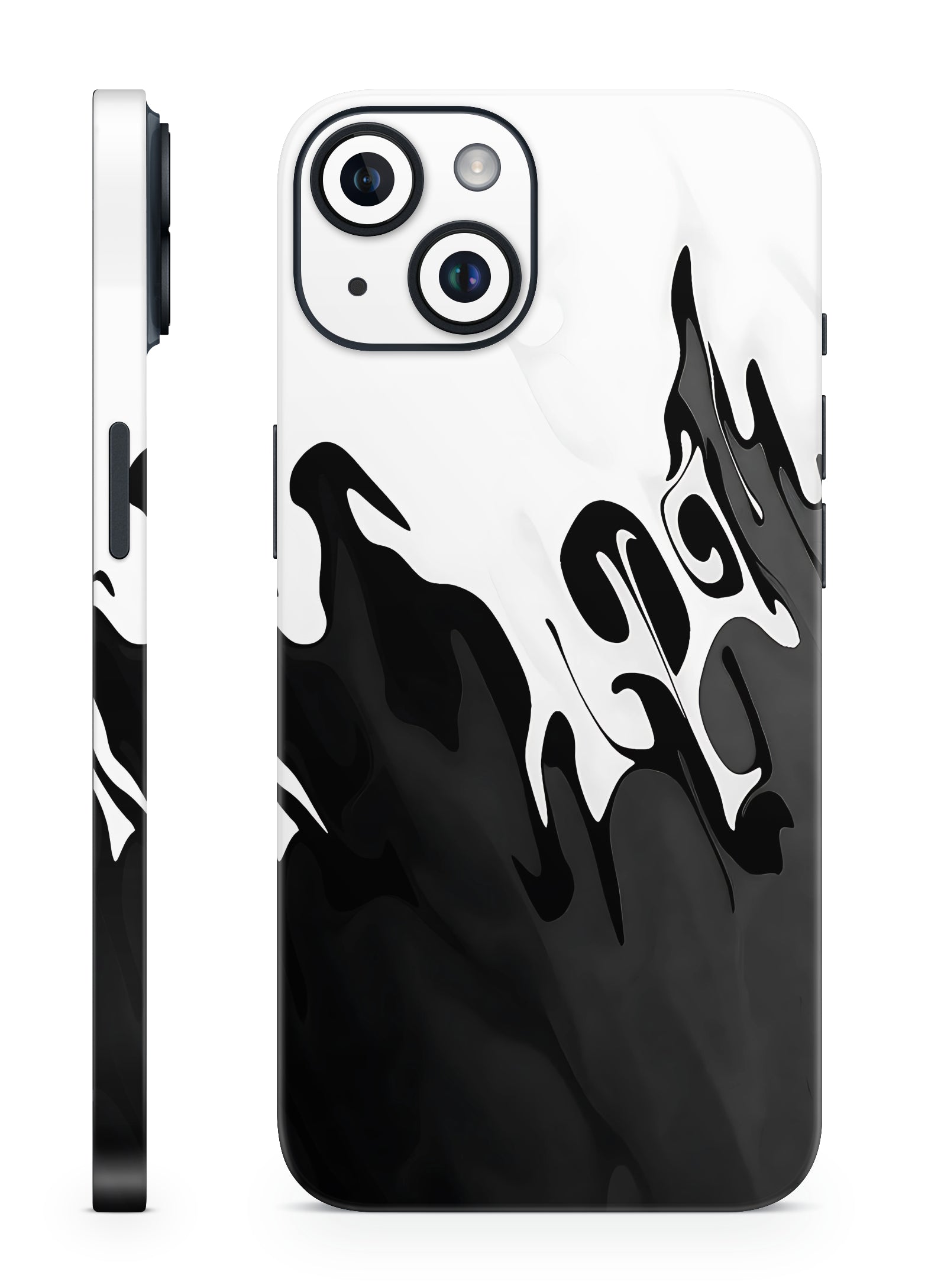 Liquid Waves Minimalist Designer Black & White Mobile Skin