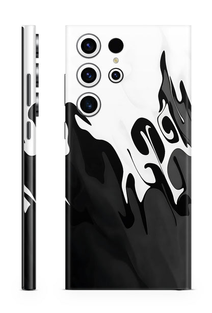 Liquid Waves Minimalist Designer Black & White Mobile Skin