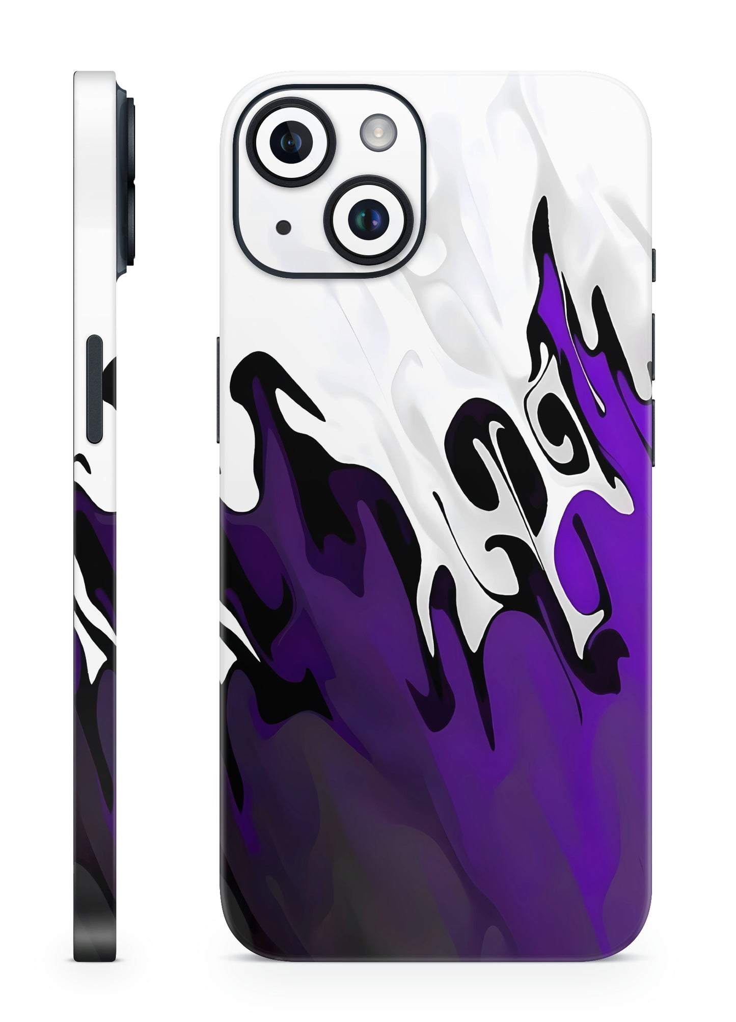 Liquid Waves Minimalist Designer Purple & White Mobile Skin