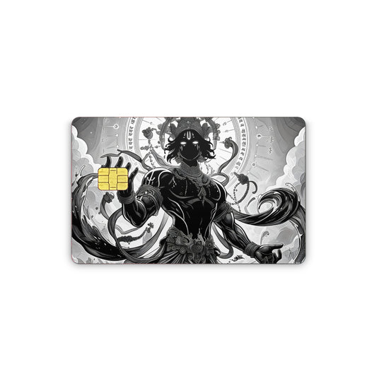 Lord Krishna: Cosmic Silhouette Monochrome Card Skin