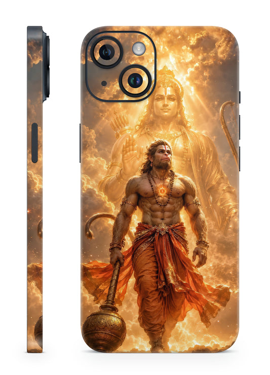 Lord Ram & Hanuman: Divine Blessing Golden Phone Skin