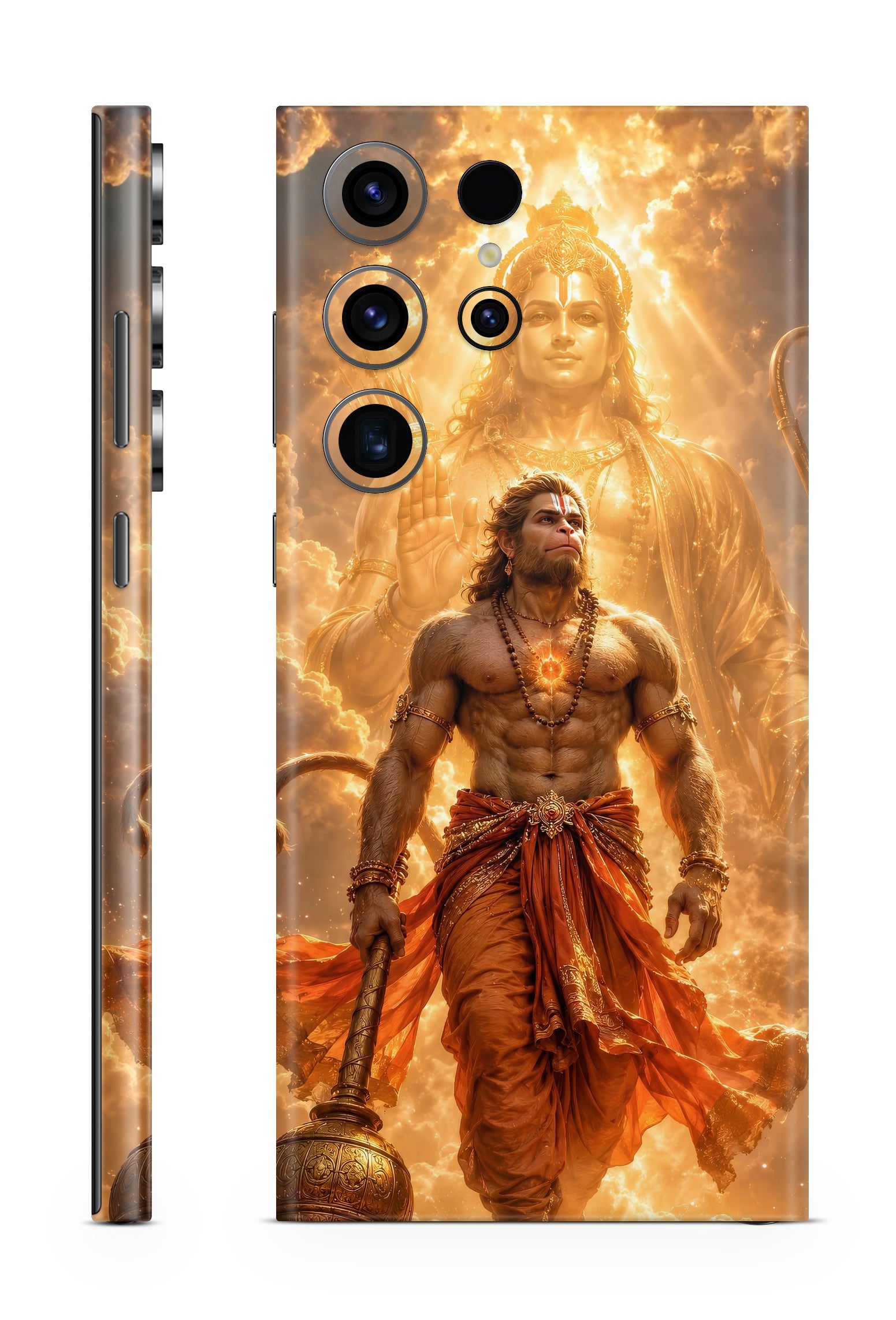Lord Ram & Hanuman: Divine Blessing Golden Phone Skin