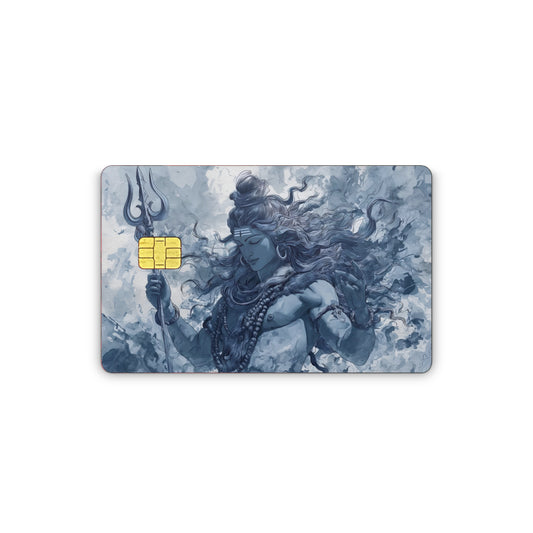 Lord Shiva: Meditating Trishul Watercolor Card Skin 