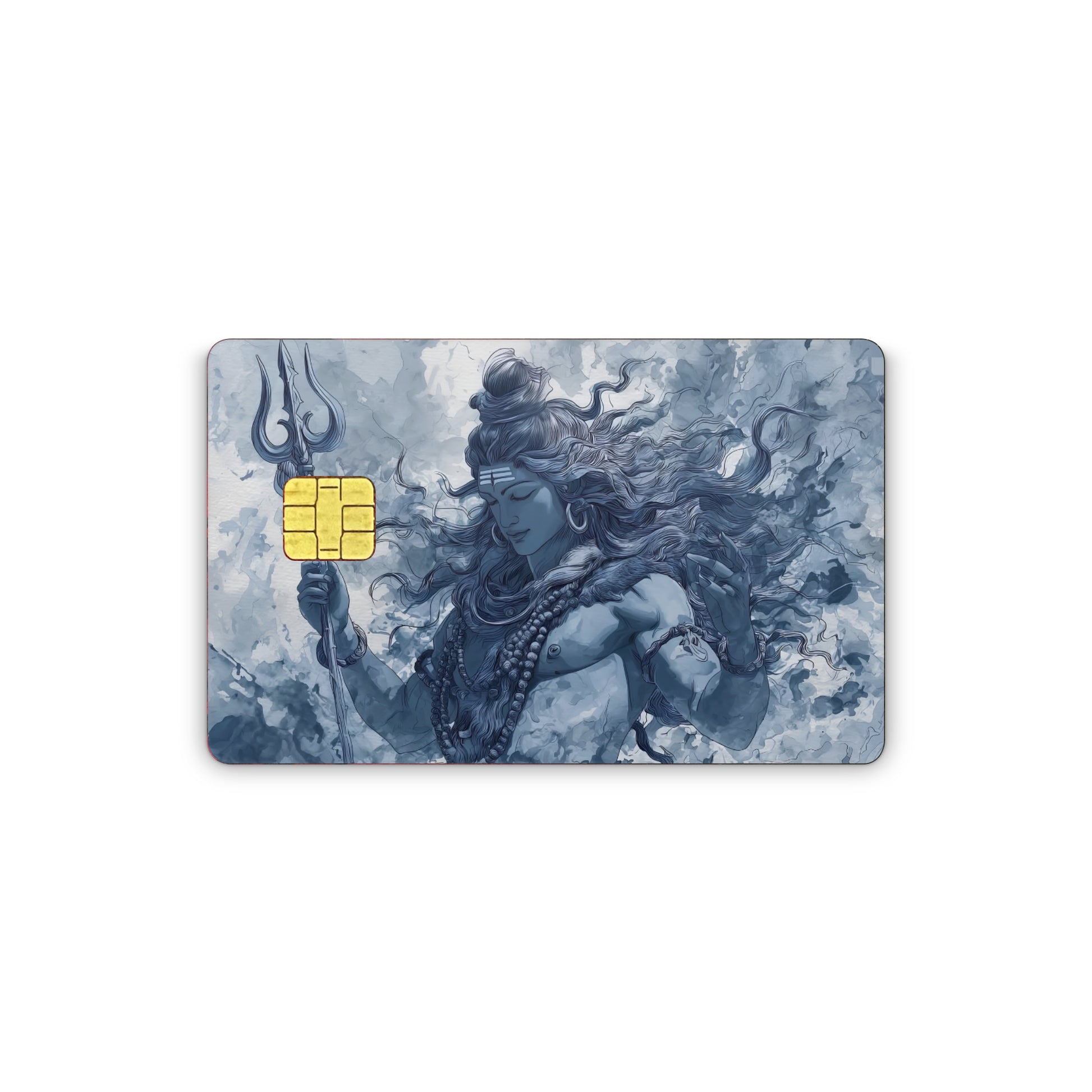 Lord Shiva: Meditating Trishul Watercolor Card Skin