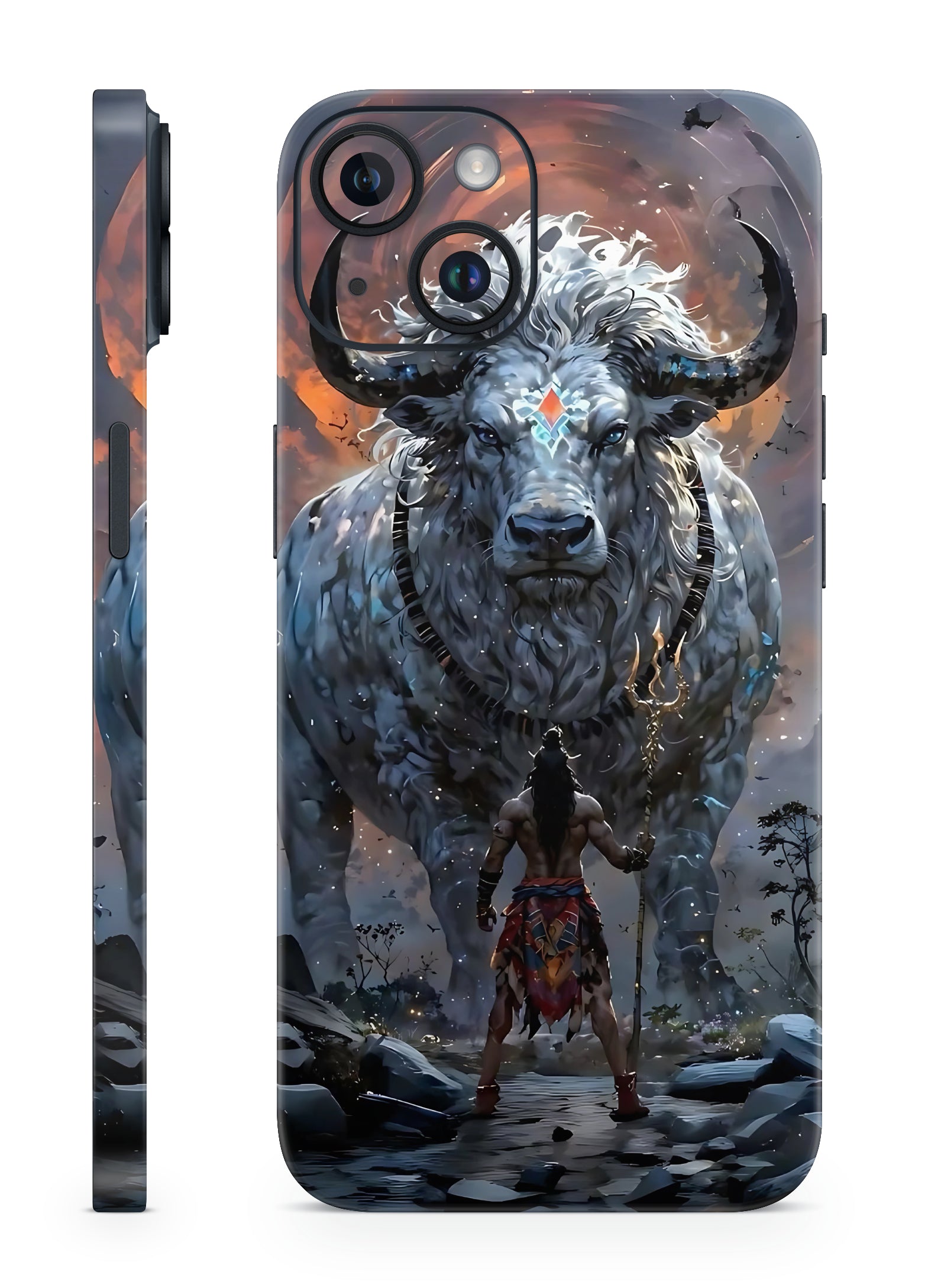 Mahadev & Nandi Cosmic Power Mobile Skin – Blue Glow
