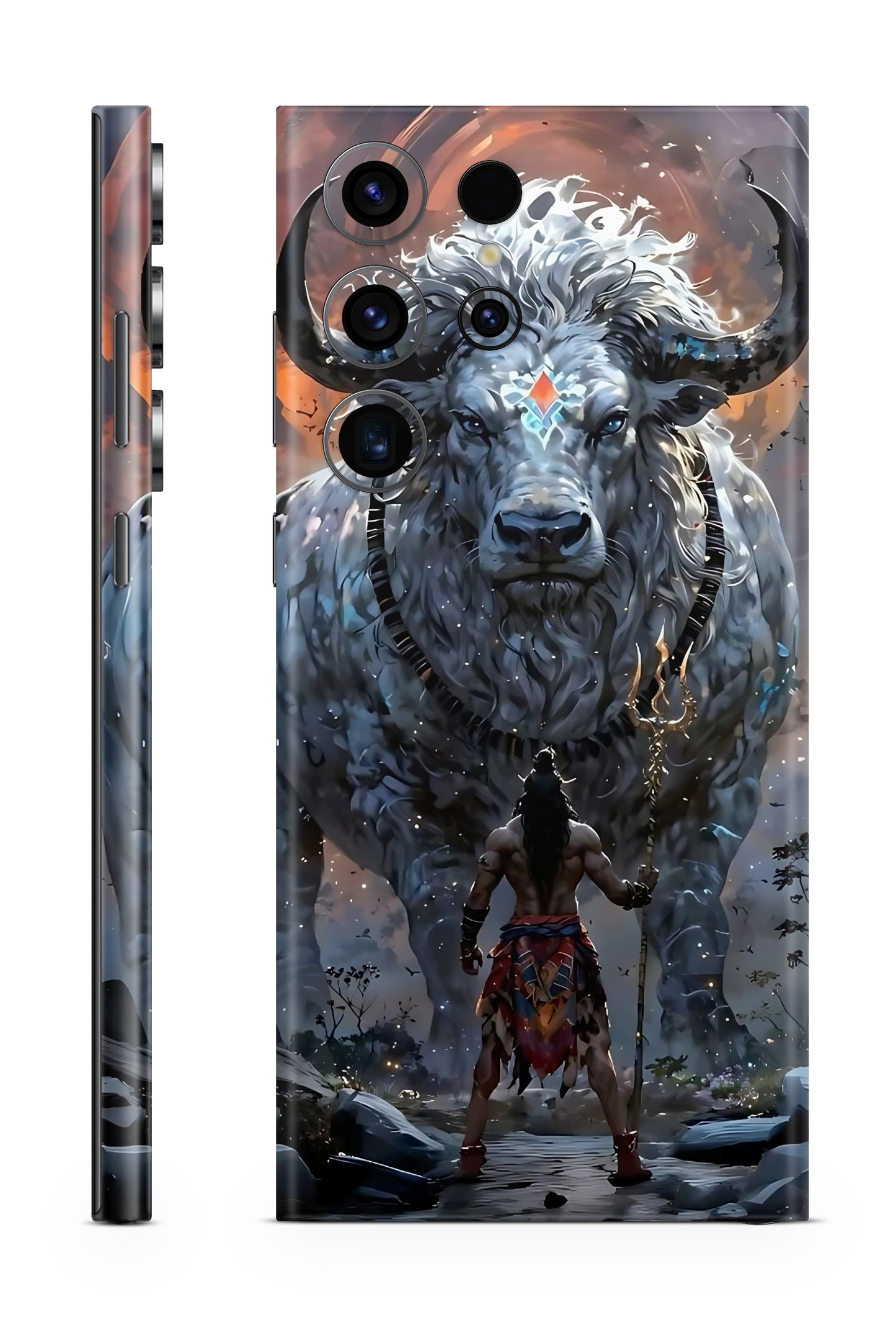Mahadev & Nandi Cosmic Power Mobile Skin – Blue Glow
