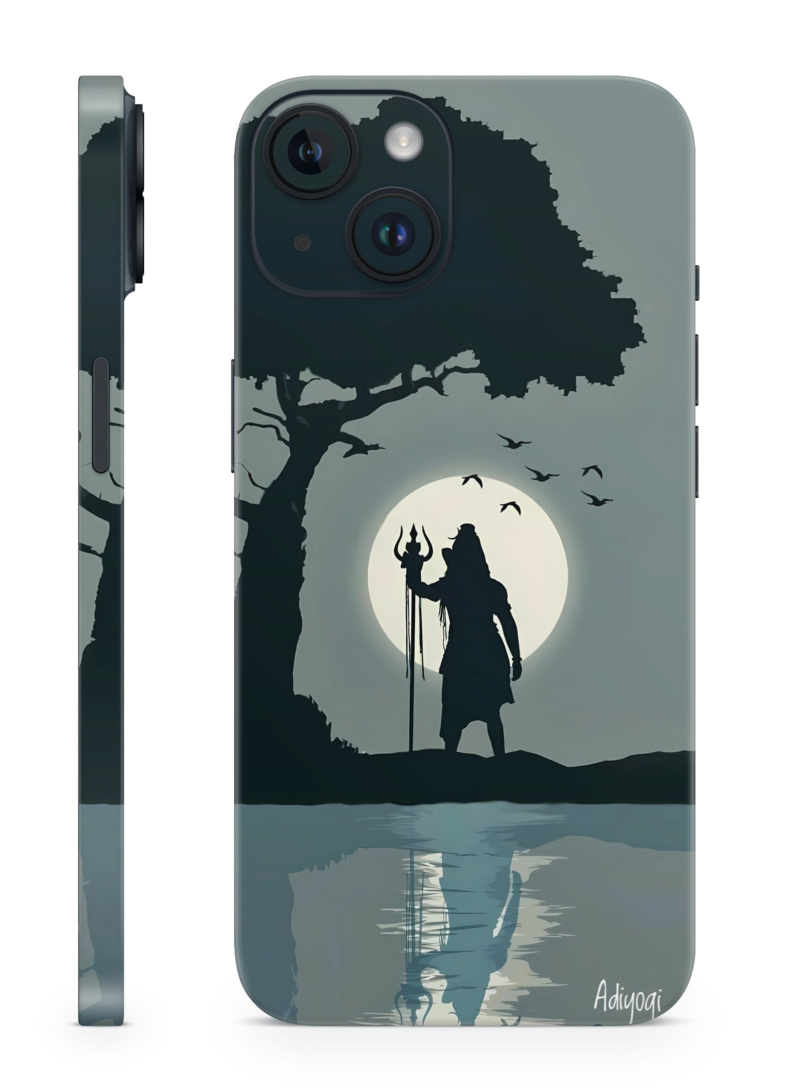 Mahadev Night Reflection Mobile Skin – Lord Shiva Trident