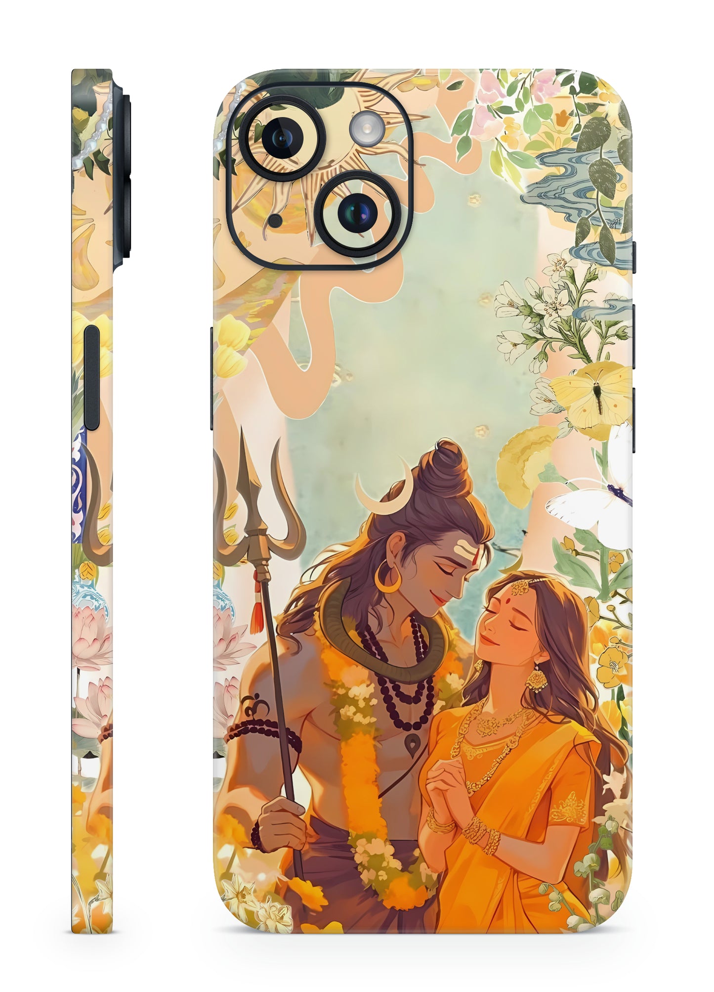 Mahadev & Parvati Eternal Bond Mobile Skin – Blossoms Design