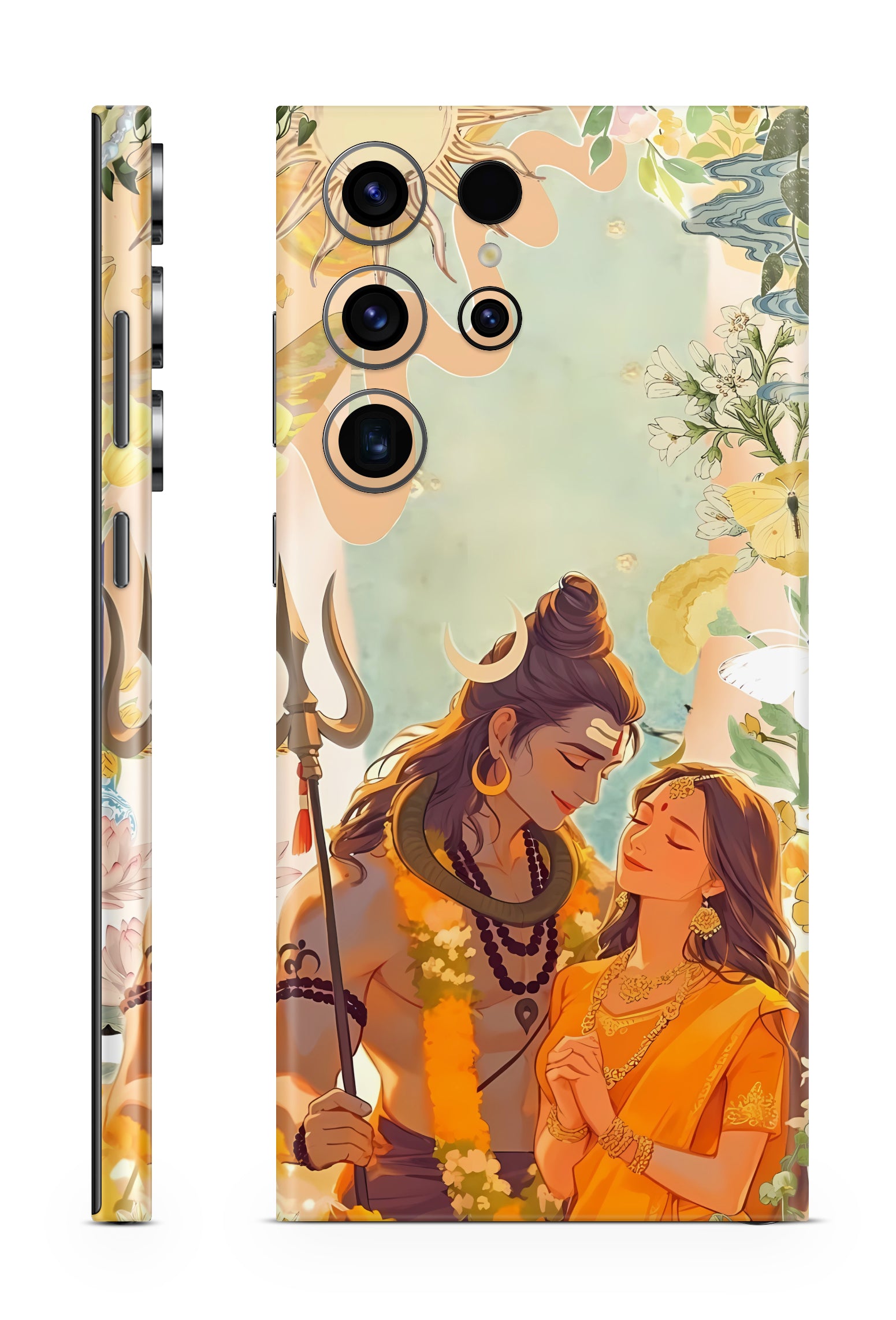 Mahadev & Parvati Eternal Bond Mobile Skin – Blossoms Design
