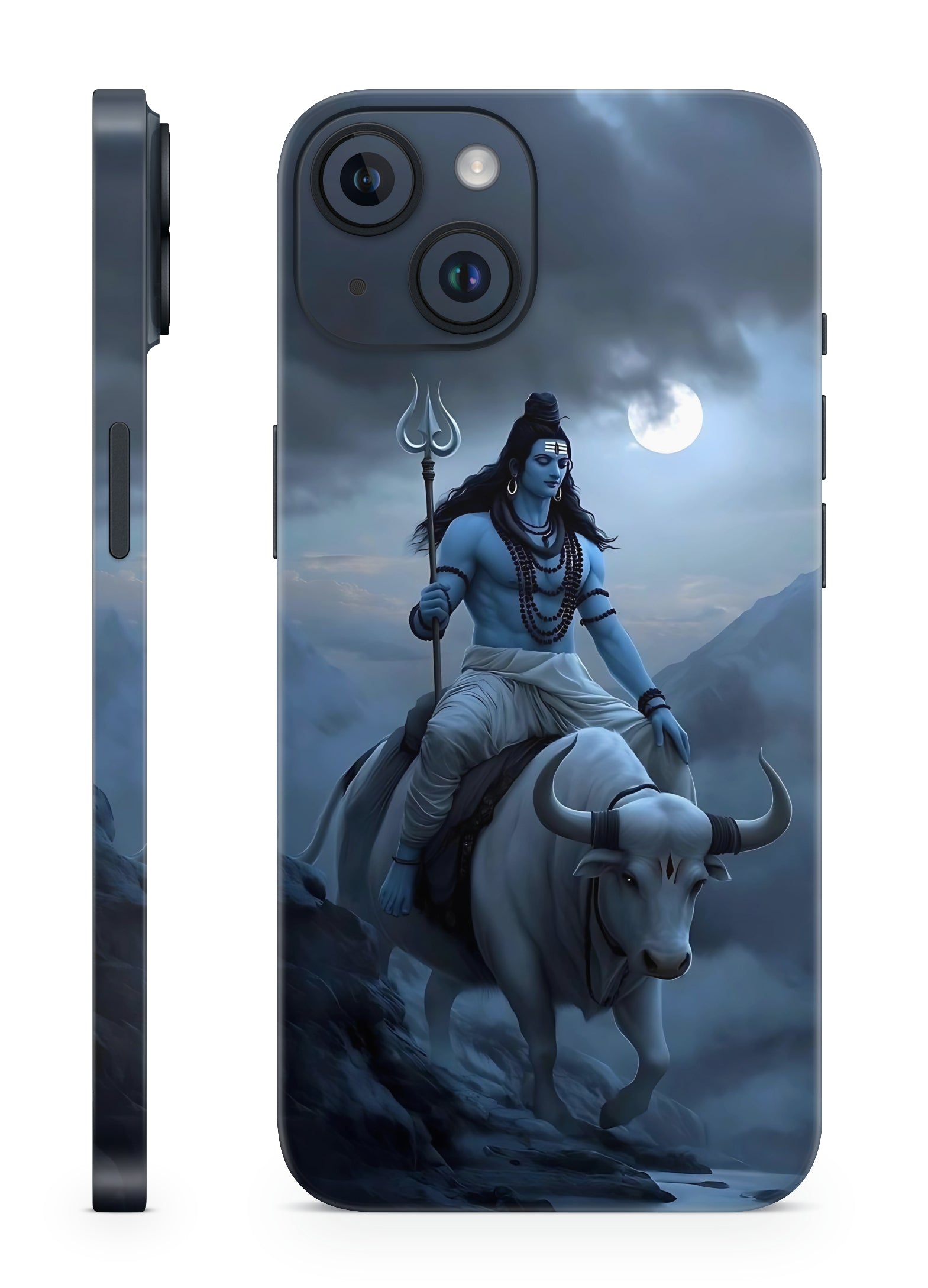 Mahadev with Nandi Mobile Skin – Moonlit Mountains Design