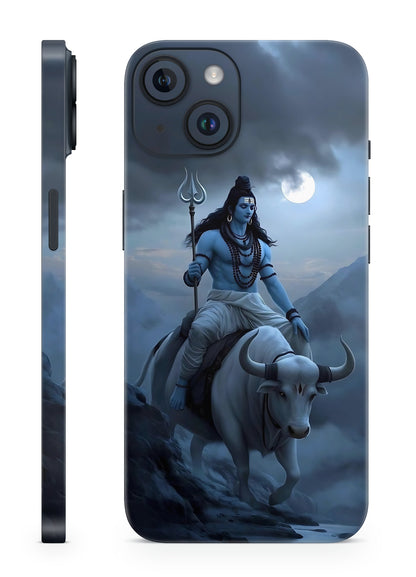 Mahadev with Nandi Mobile Skin – Moonlit Mountains Design