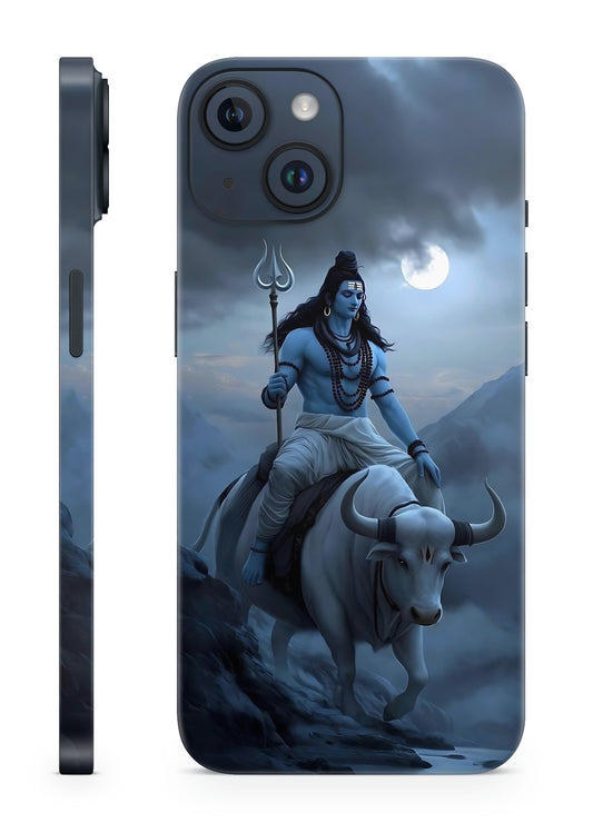 Mahadev with Nandi Mobile Skin – Moonlit Mountains Design