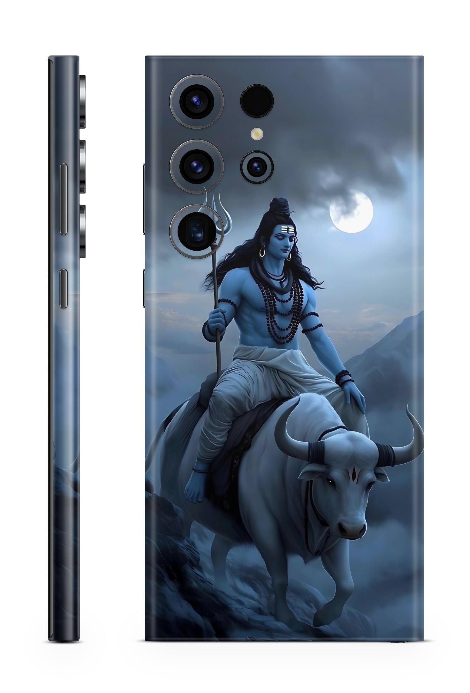 Mahadev with Nandi Mobile Skin – Moonlit Mountains Design