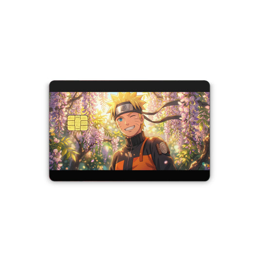 Card with anime character in a forest setting