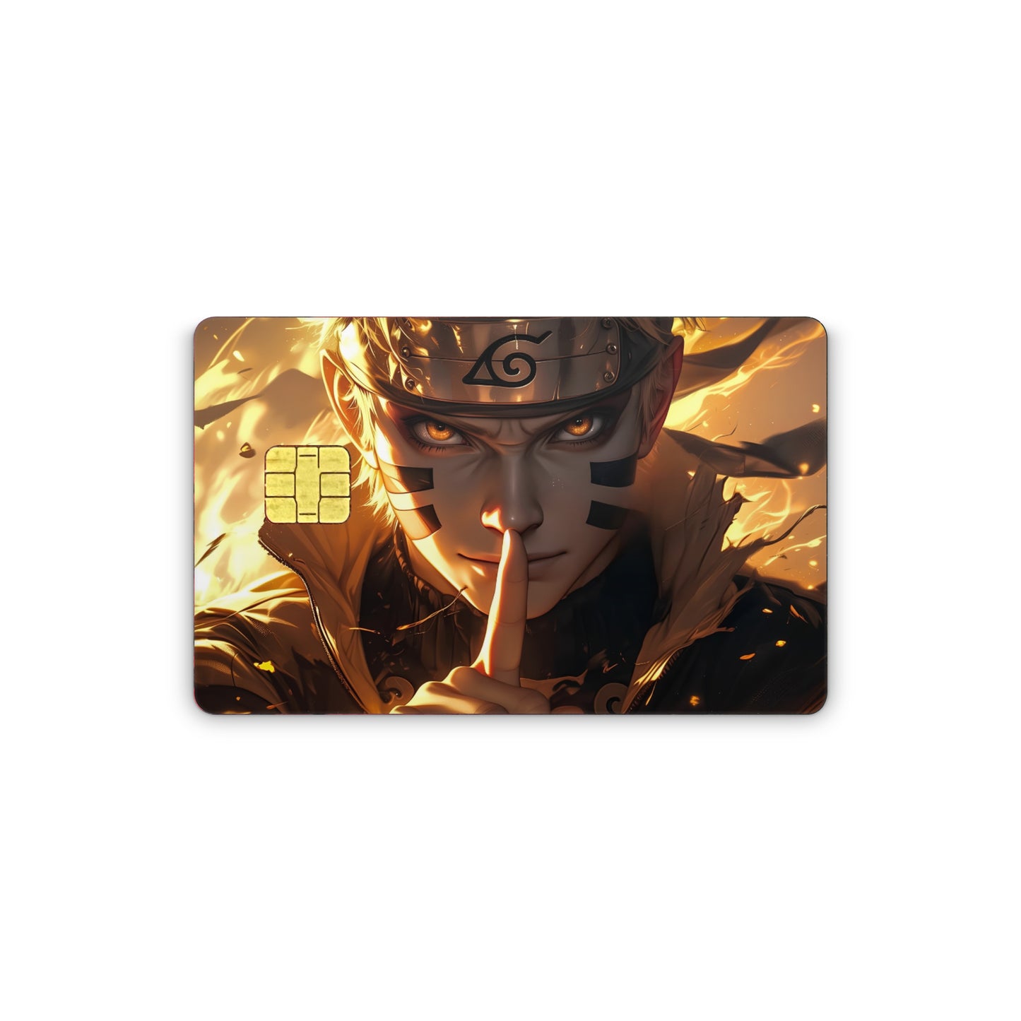 Card with an anime character design on a white background