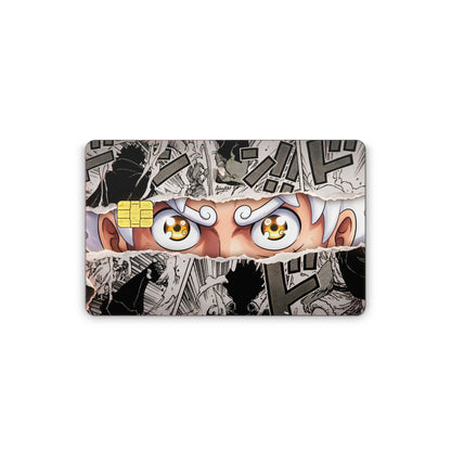 Card with anime character design on a white background