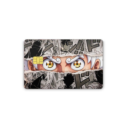 Card with anime character design on a white background