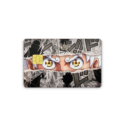 Card with anime character design on a white background