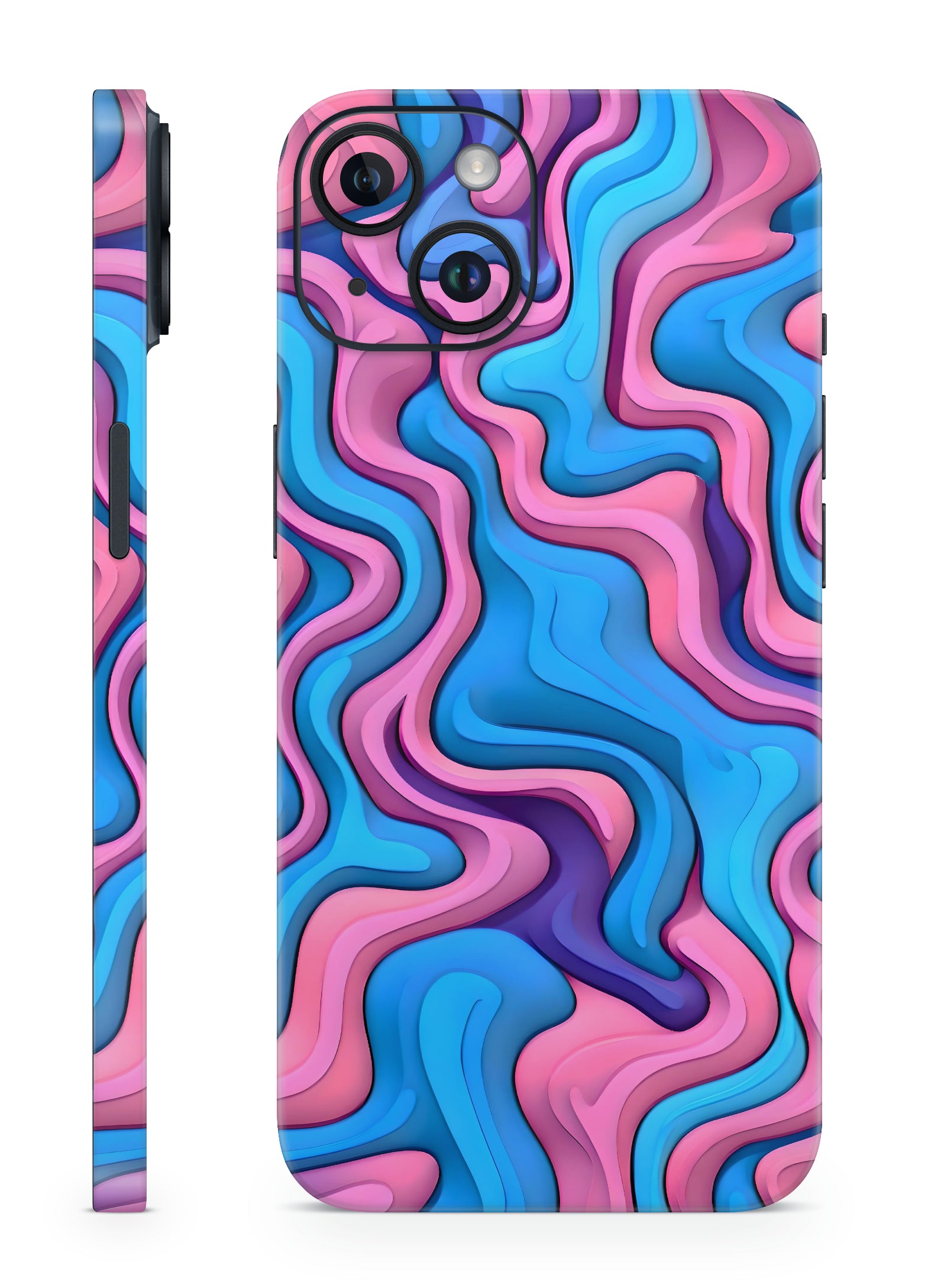 Pink & Blue Abstract Mobile Skin