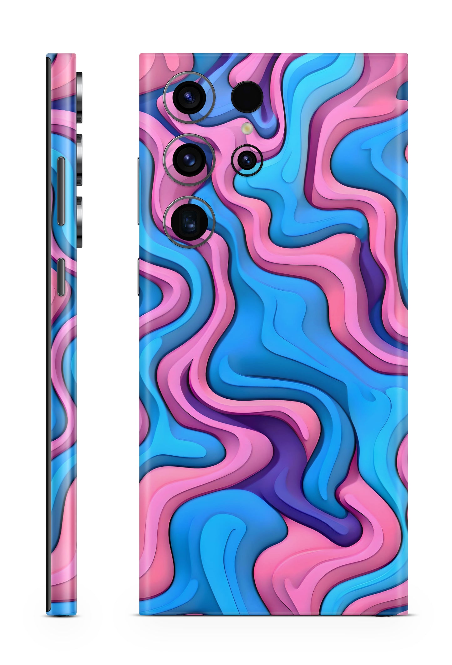Pink & Blue Abstract Mobile Skin