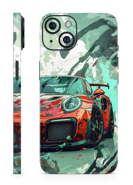 Porsche 911 Red & Green Mobile Skin