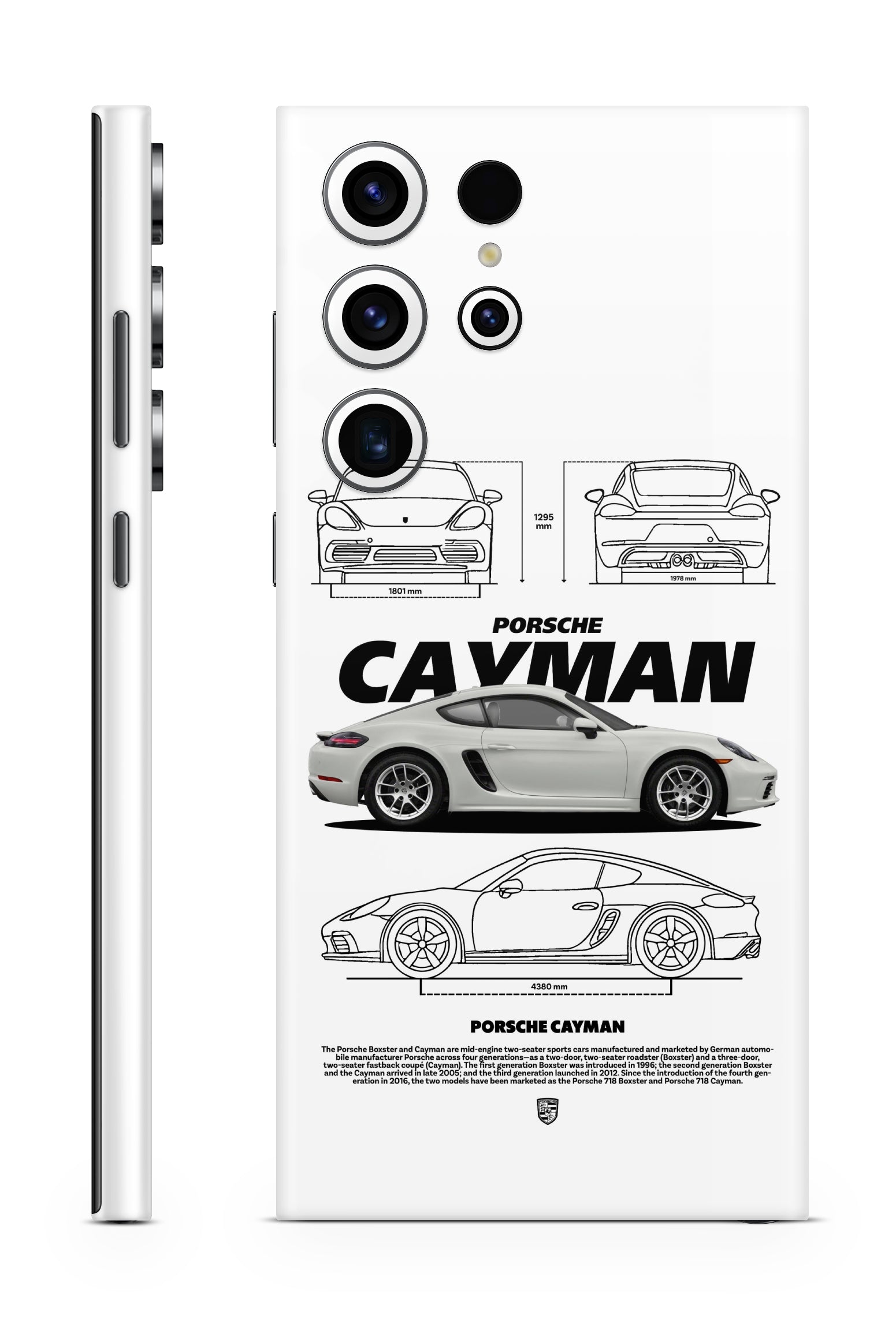 Porsche Cayman White Mobile Skin