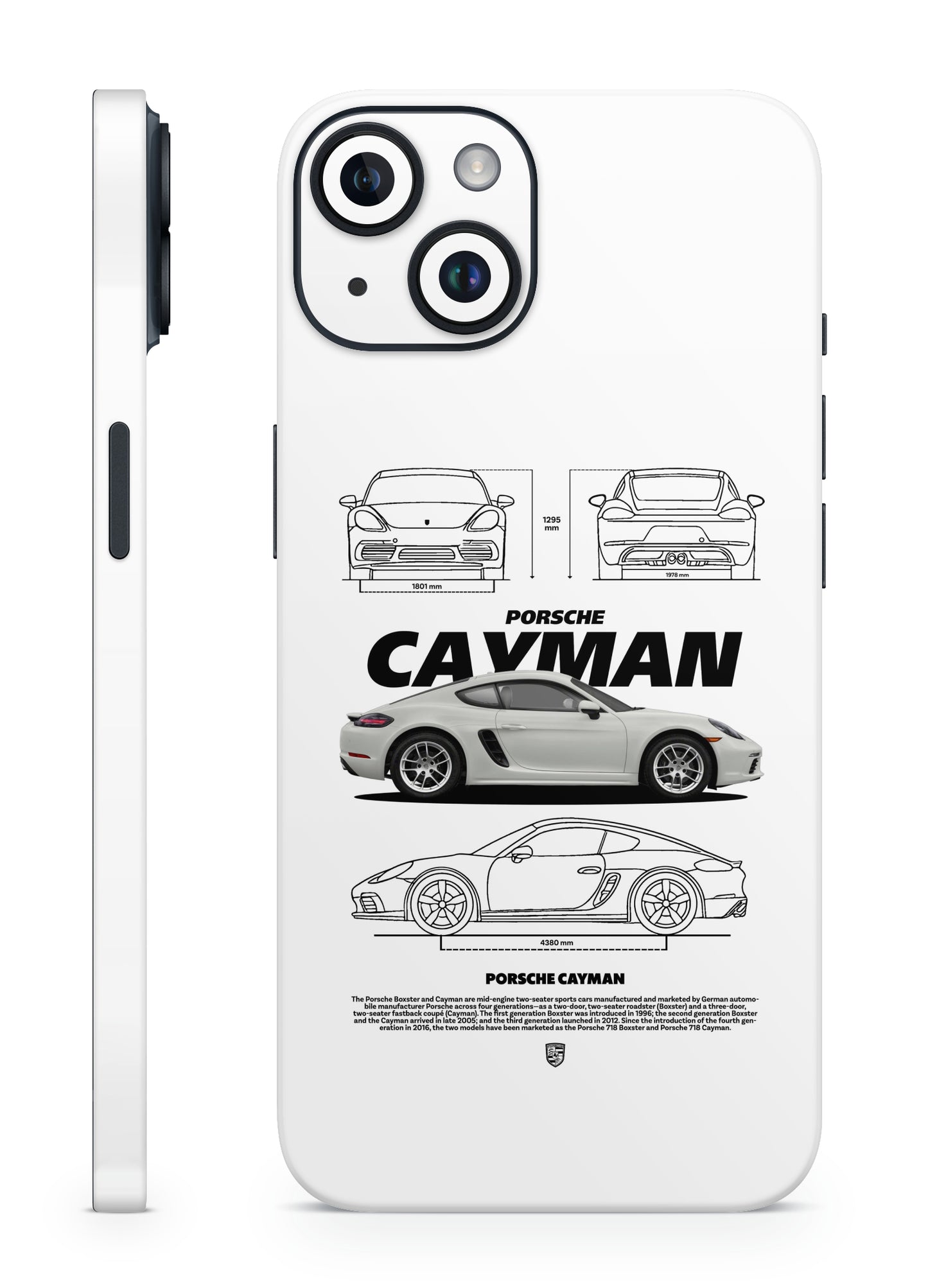 Porsche Cayman White Mobile Skin