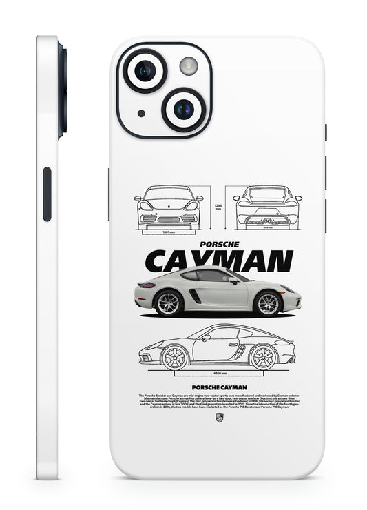 Porsche Cayman White Mobile Skin