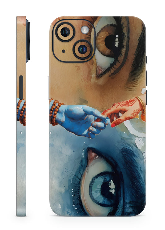 Radha Krishna: Cosmic Eyes & Eternal Bond Phone Skin
