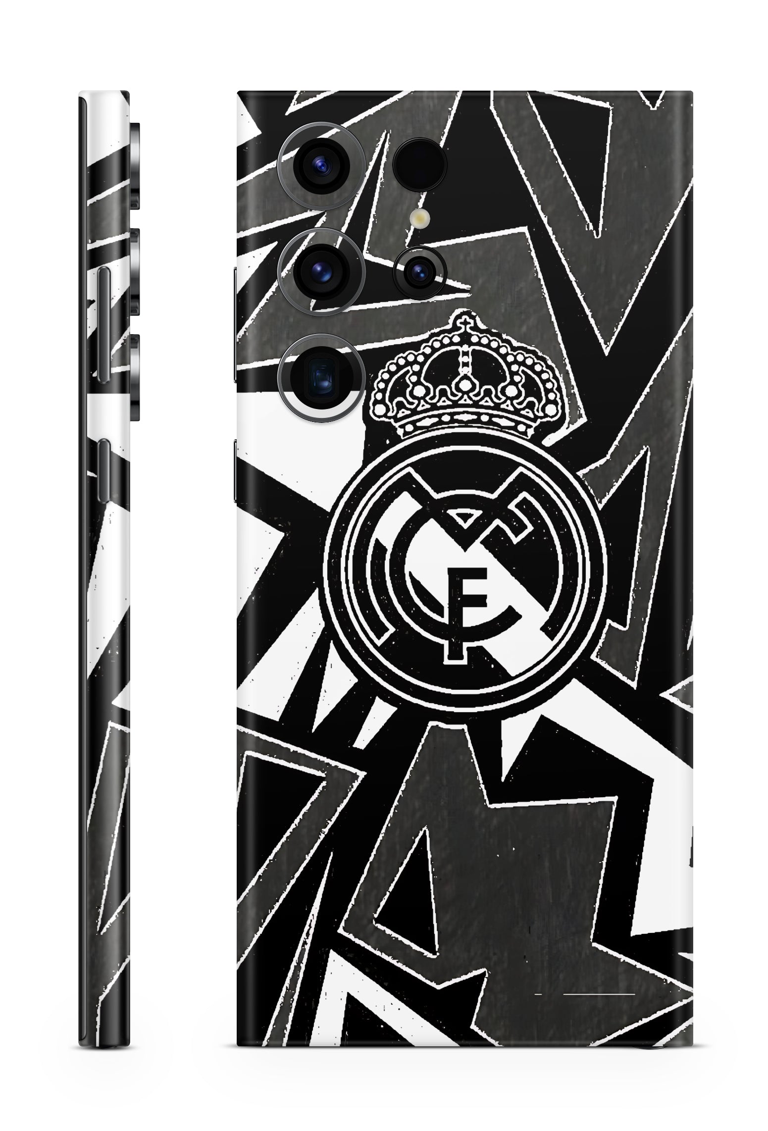 Real Madrid Abstract Black & White Mobile Skin