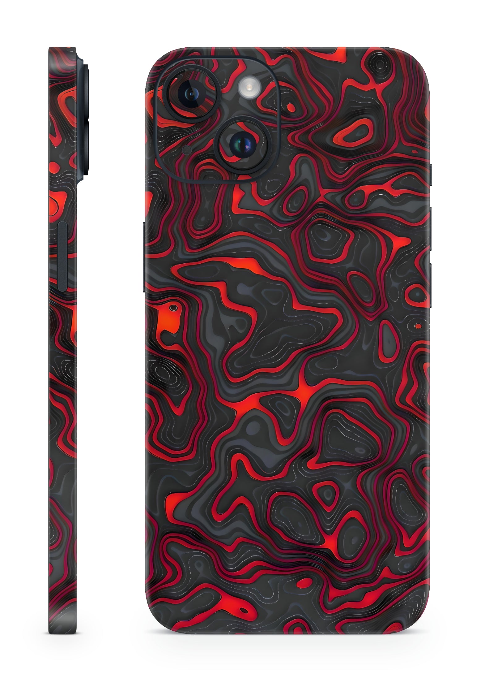 Red & Black Abstract Mobile Skin