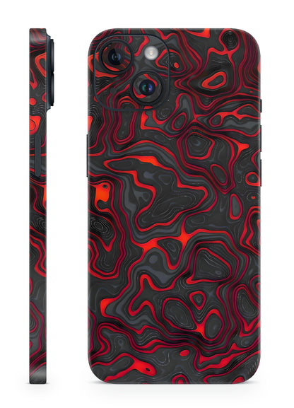 Red & Black Abstract Mobile Skin