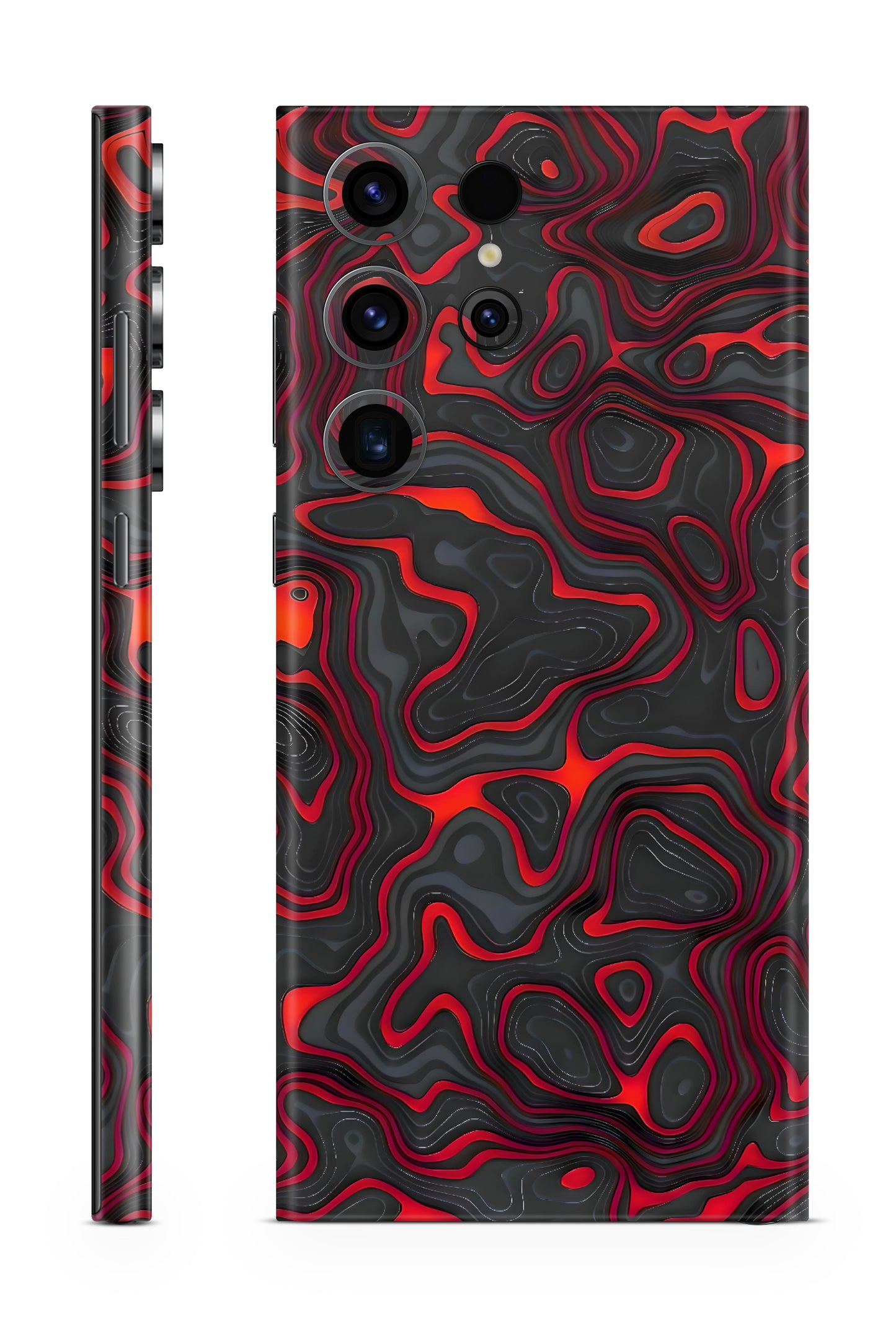 Red & Black Abstract Mobile Skin