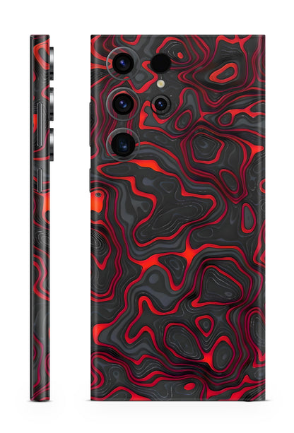 Red & Black Abstract Mobile Skin