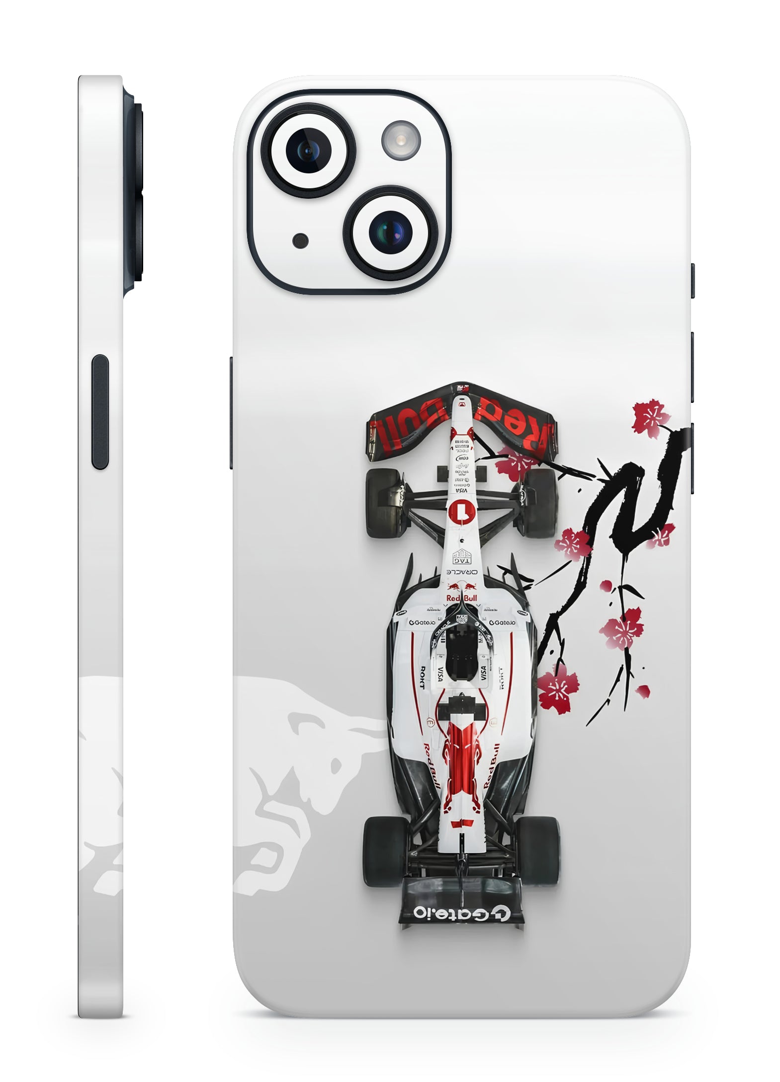 Red Bull F1 Sakura White Cherry Blossom Mobile Skin
