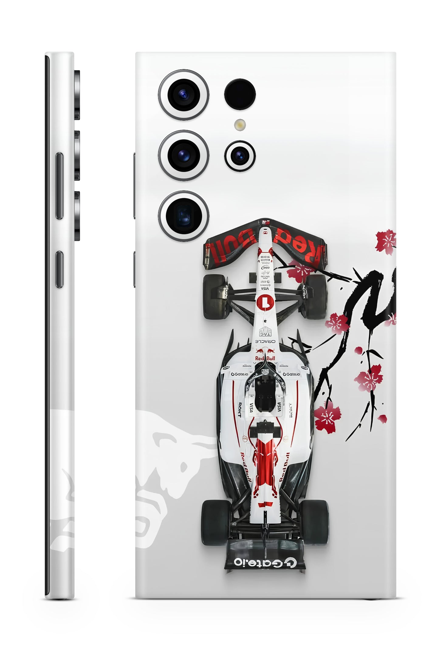 Red Bull F1 Sakura White Cherry Blossom Mobile Skin
