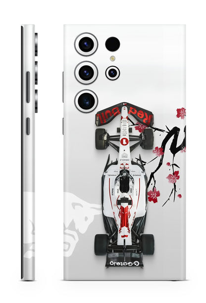 Red Bull F1 Sakura White Cherry Blossom Mobile Skin
